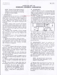 Johnson Evinrude Instruction Sheet - Mikes Carburetor Parts
