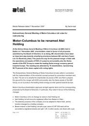 Motor-Columbus to be renamed Atel Holding - Alpiq