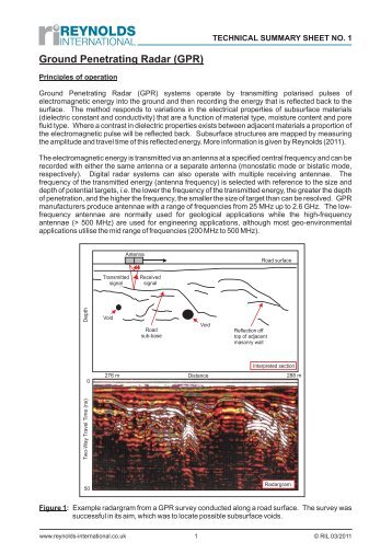 Ground Penetrating Radar (GPR) - Reynolds International Ltd