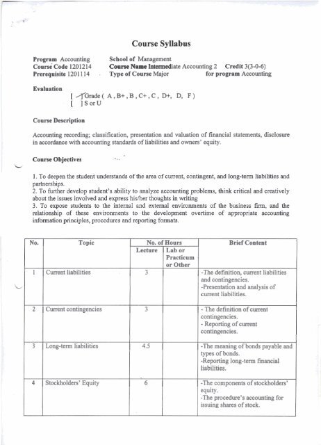 Course Syllabus