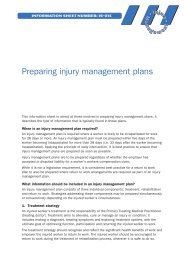 Preparing injury management plans - WorkCover Tasmania