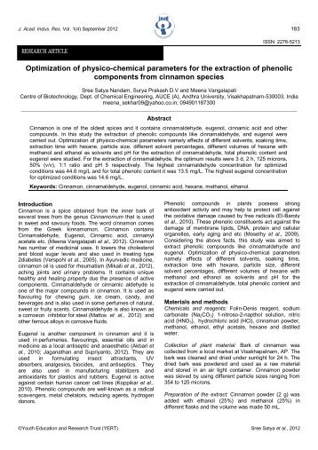 Optimization of physico-chemical parameters for the extraction of ...