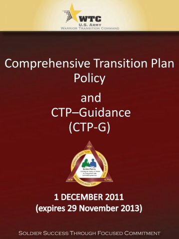 Comprehensive Transition Plan Policy and CTPâGuidance (CTP-G)