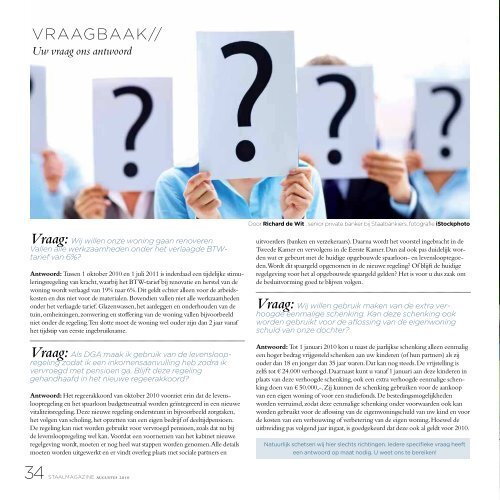 Vraag - Staalbankiers