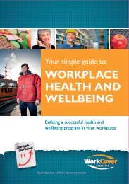 WORKPLACE HEALTH AND WELLBEING - WorkCover Tasmania