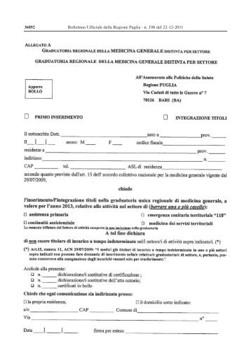 Bollettino Ufficiale della Regione Puglia - n. 198 del 22-12-2011 ...