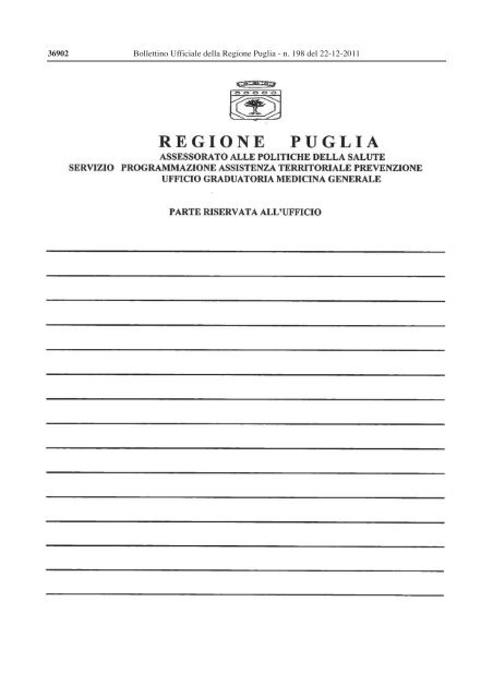 Bollettino Ufficiale della Regione Puglia - n. 198 del 22-12-2011 ...
