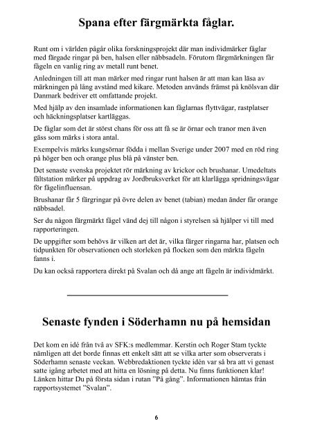 SFK - Söderhamns Fågelklubb