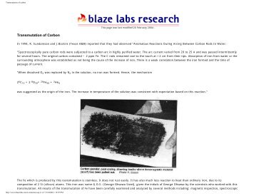 Transmutation of carbon - Intalek