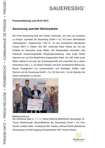 Saueressig spendet Starterpakete