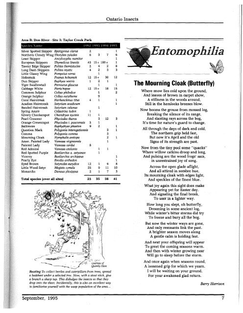 1995 - Toronto Entomologists' Association