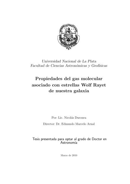Propiedades del gas molecular asociado con estrellas Wolf Rayet ...