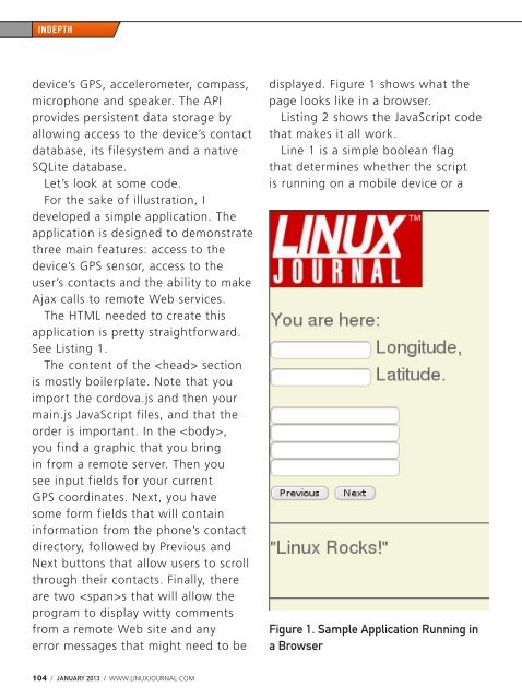 Linux Journal | January 2013 | Issue 225 - ACM Digital Library