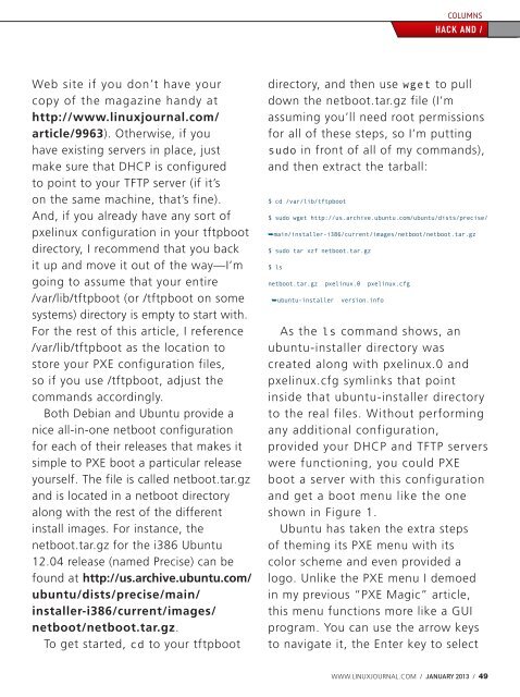 Linux Journal | January 2013 | Issue 225 - ACM Digital Library