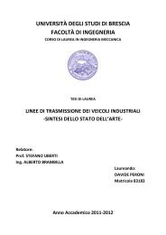 Trasmissioni Veicoli Industriali - UniversitÃ  degli Studi di Brescia