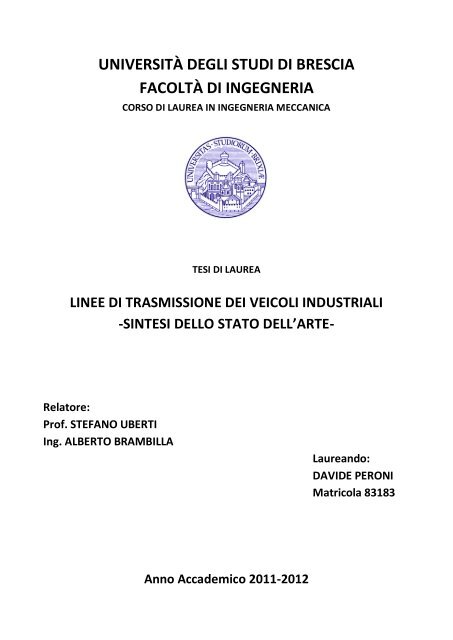 Trasmissioni Veicoli Industriali Universitã Degli Studi Di