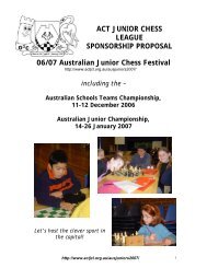 2007 Australian Festival of Chess Sponsorship Proposal - ACTJCL