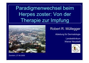 Paradigmenwechsel beim Herpes zoster: Von der Therapie zur ...