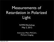 Measurements of Retardation in Polarized Light
