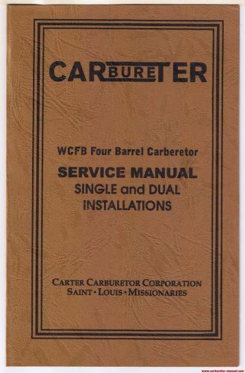 Carter WCFB Service Manual