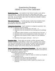 Questioning Strategy IDEAS to Use in the Classroom