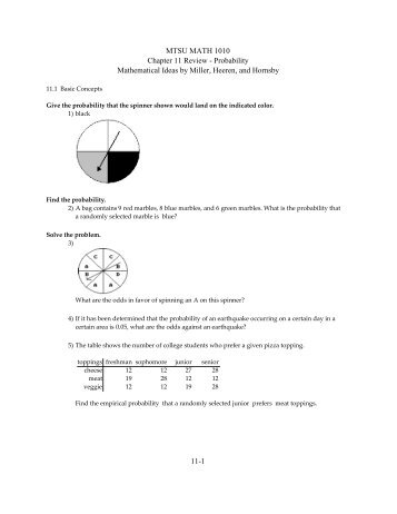 MTSU MATH 1010 Chapter 11 Review - Probability Mathematical ...