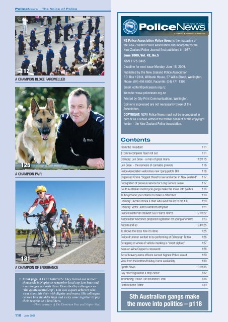 Police News June 09.indd - New Zealand Police Association