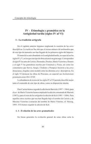 IV - EtimologÃ­a y gramÃ¡tica en la AntigÃ¼edad tardÃ­a ... - InterClassica