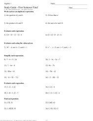 Algebra 1 - Study Guide - First Semester Final.ia1 - Louisburg USD ...