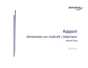 Rapport - Bergvik Skog informerar om vindkraft