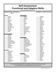 Self Assessment Worksheet Packet - Career Center