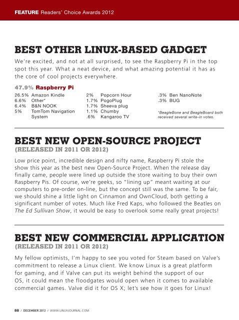 Linux Journal | December 2012 | Issue 224 - ACM Digital Library
