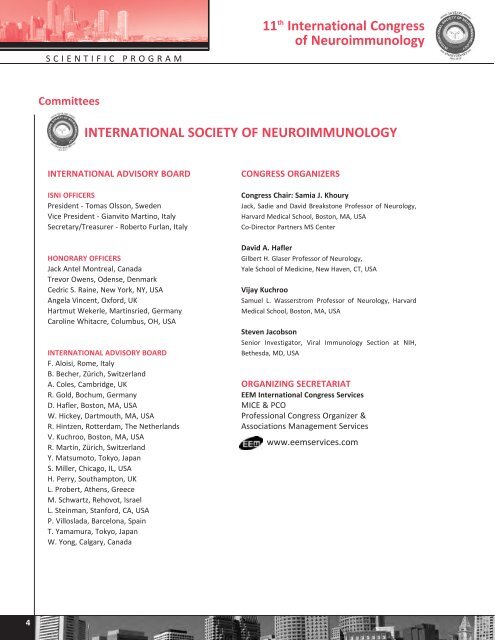 11th International Congress of Neuroimmunology