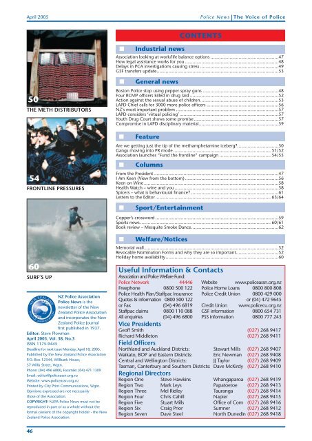 Police News April 05.indd - New Zealand Police Association