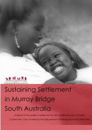 Sustaining Settlement in Murray Bridge South Australia
