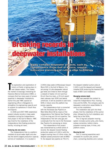 Breaking records in deepwater installations - Heerema Marine ...