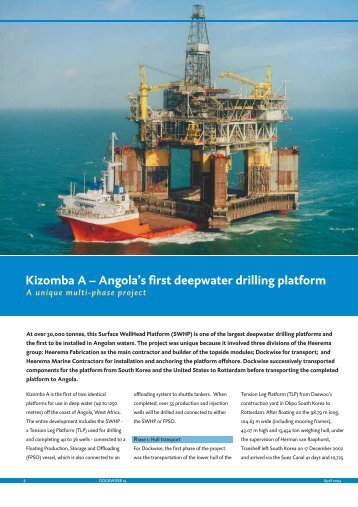 Angola's first deepwater drilling platform - Dockwise Yacht Transport