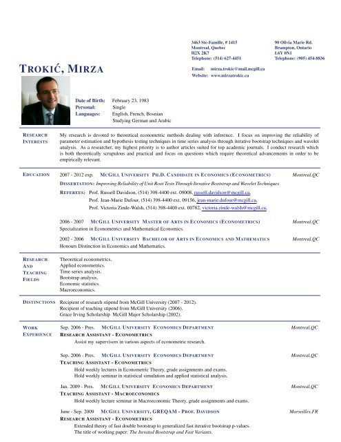 Mirza Trokic - Department of Economics and Business