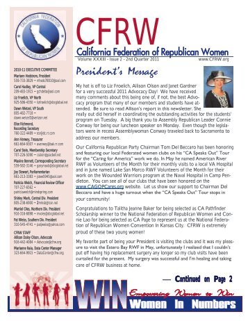 President's Message - California Federation of Republican Women