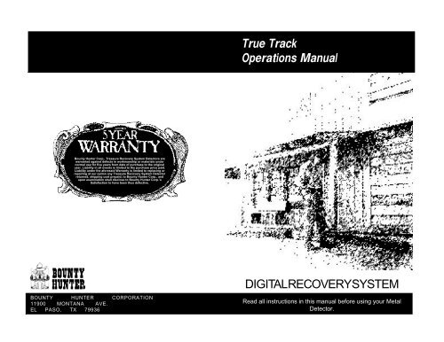 True Track Manual - Great Lakes Metal Detecting