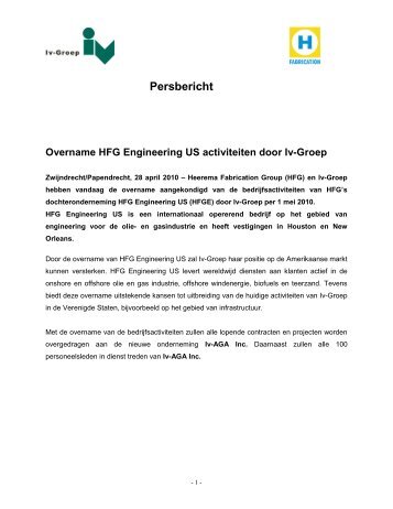 Persbericht - Heerema Fabrication Group