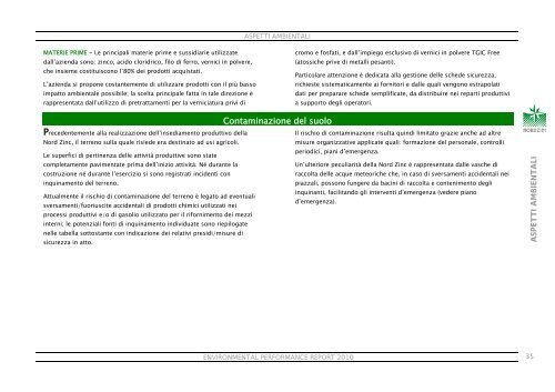 Dichiarazione Ambientale EMAS 2010 - Nord Zinc