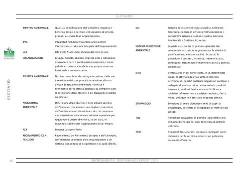 Dichiarazione Ambientale EMAS 2010 - Nord Zinc