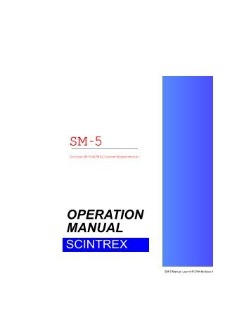 SM-5 NAVMAG Manual - Scintrex