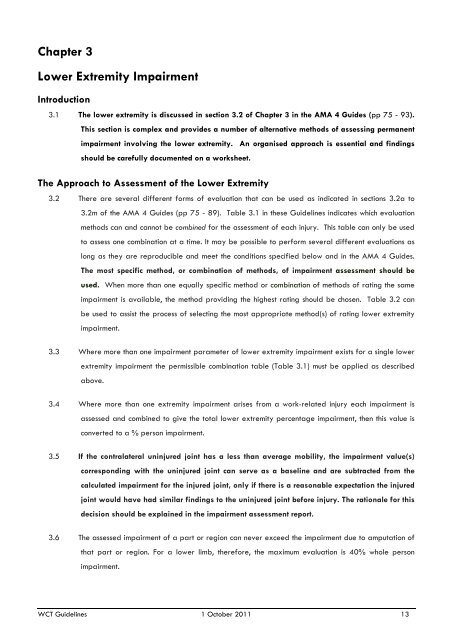 Guidelines for the assessment of permanent impairment Version 3