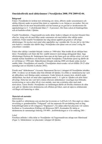 Rapport Norafjärden 2008 slut.pdf - Sälar & fiske