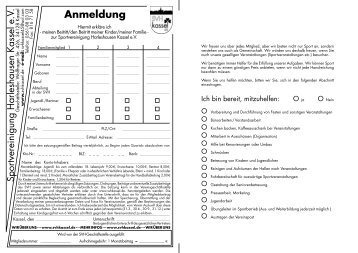 Anmeldung - SVH Kassel