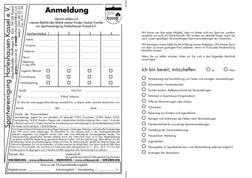 Anmeldung - SVH Kassel