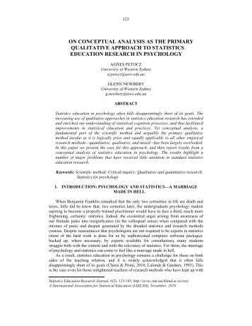 on conceptual analysis as the primary qualitative approach to ... - IASE