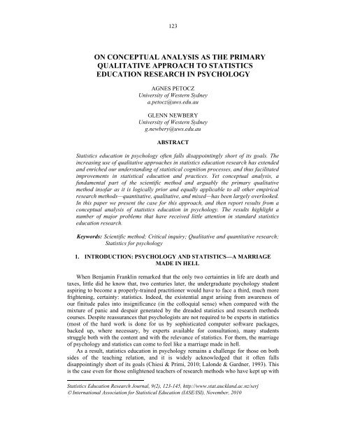 on conceptual analysis as the primary qualitative approach to ... - IASE